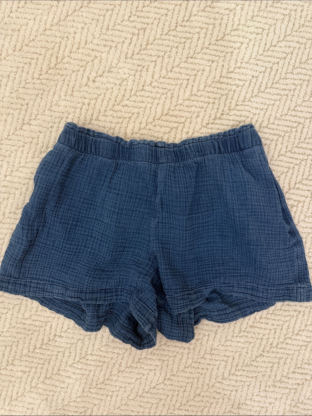 GAP Navy Blue Textured Knit Athletic Lounge Shorts